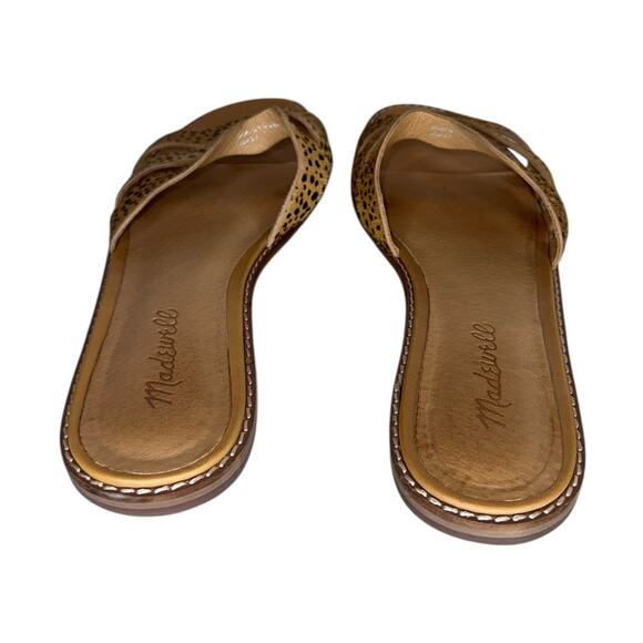 Madewell Cheetah Leather Calf Hair Triple Straps Strappy Sandals Size 8.5 - Picture 7 of 10